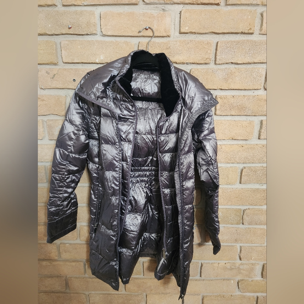 Calvin Klein, XS, Metallic Puffer Jacket